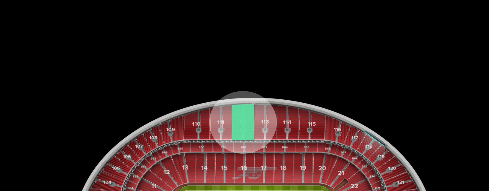Seat view from Longside Upper Tier