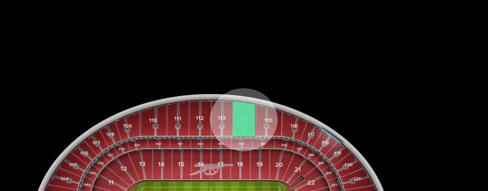Seat view from Longside Upper Tier