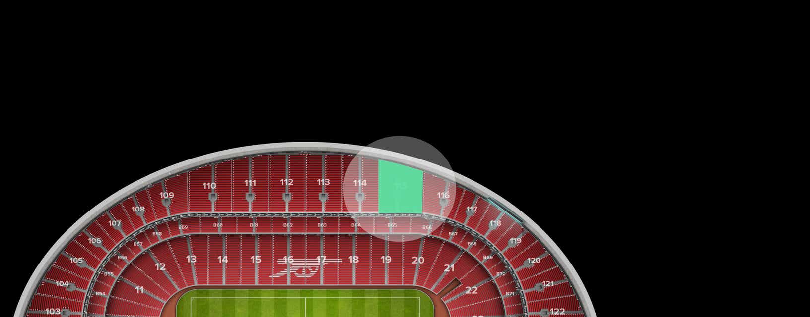 Seat view from Longside Upper Tier