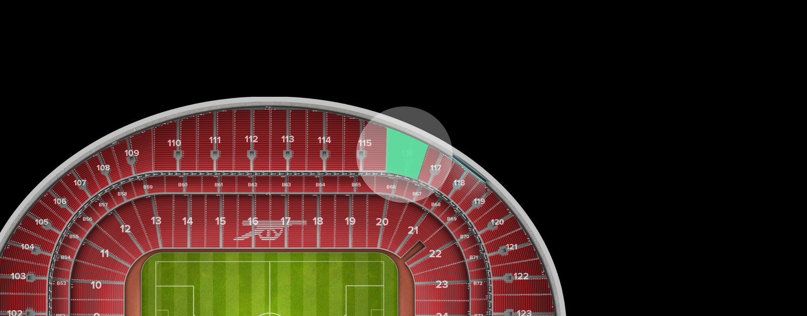 Seat view from Longside Upper Tier