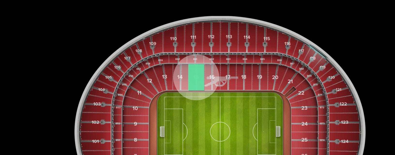 Seat view from Longside Lower Tier