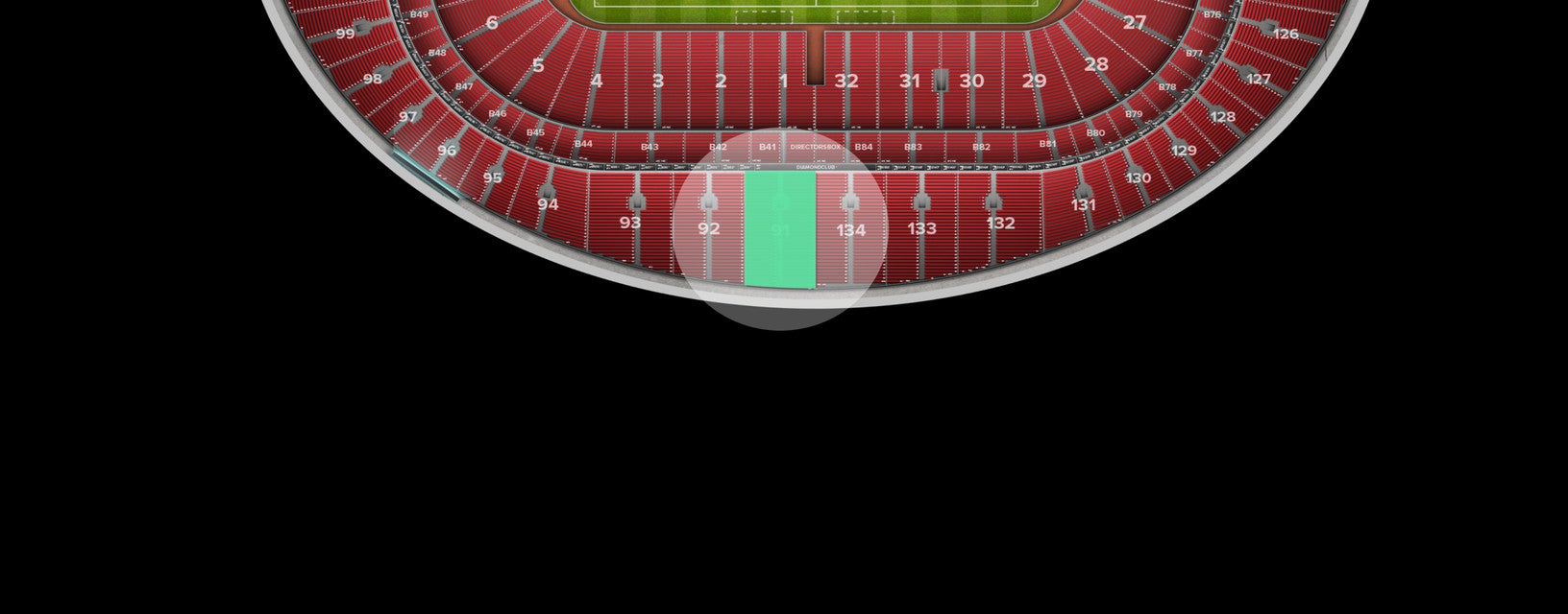 Seat view from Longside Upper Tier