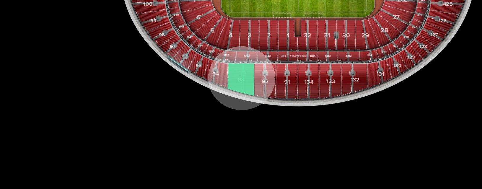 Seat view from Longside Upper Tier
