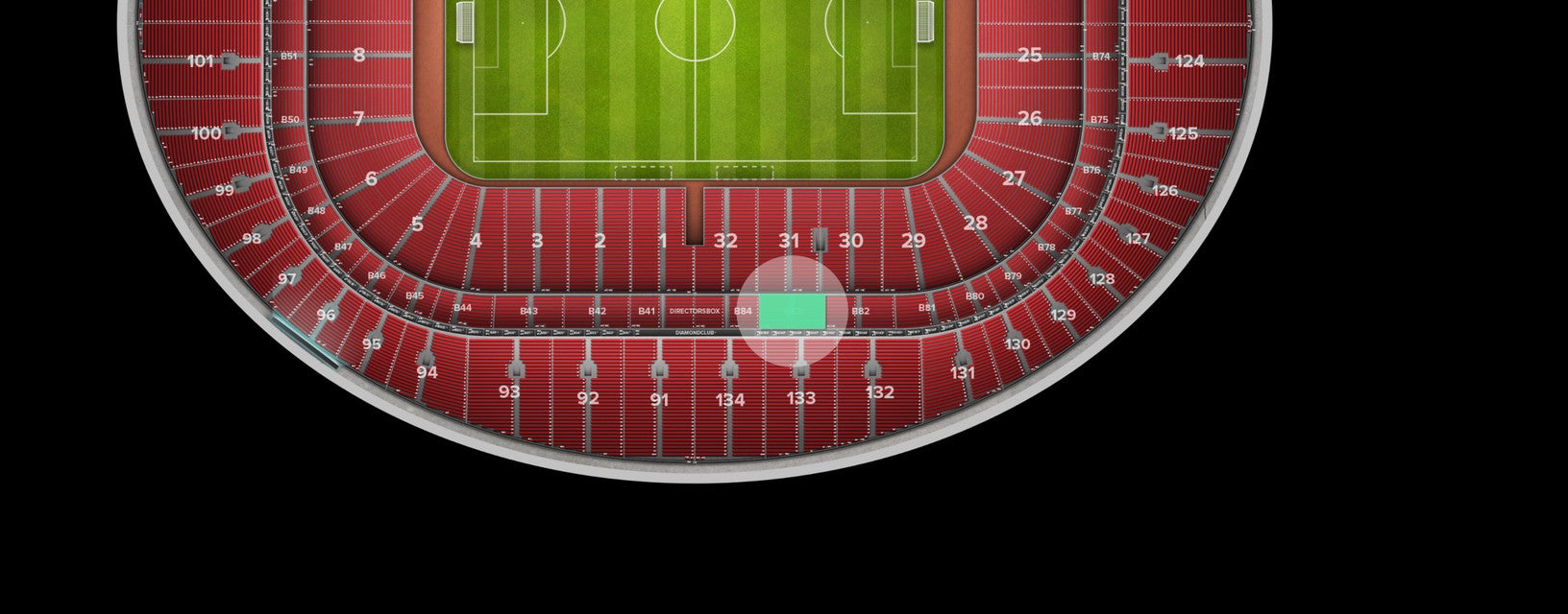 Seat view from VIP Club Level