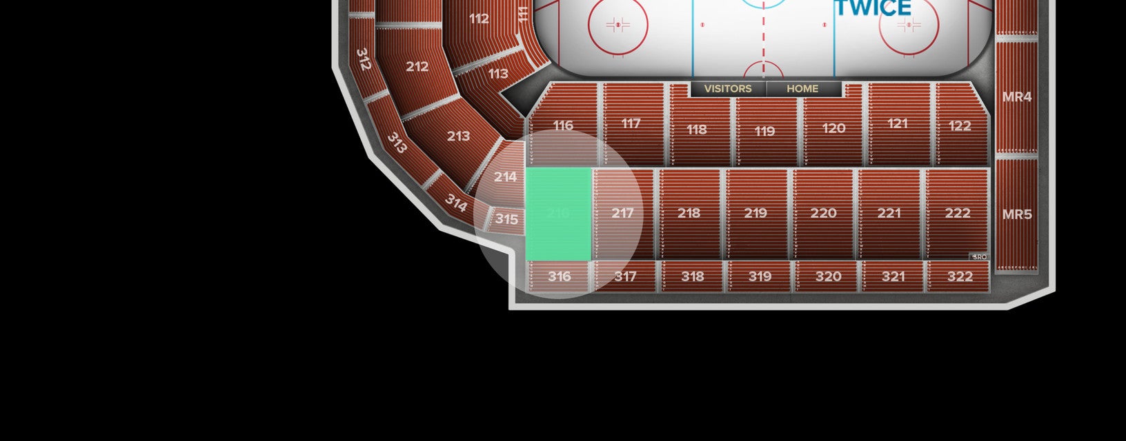 Seat view from Middle