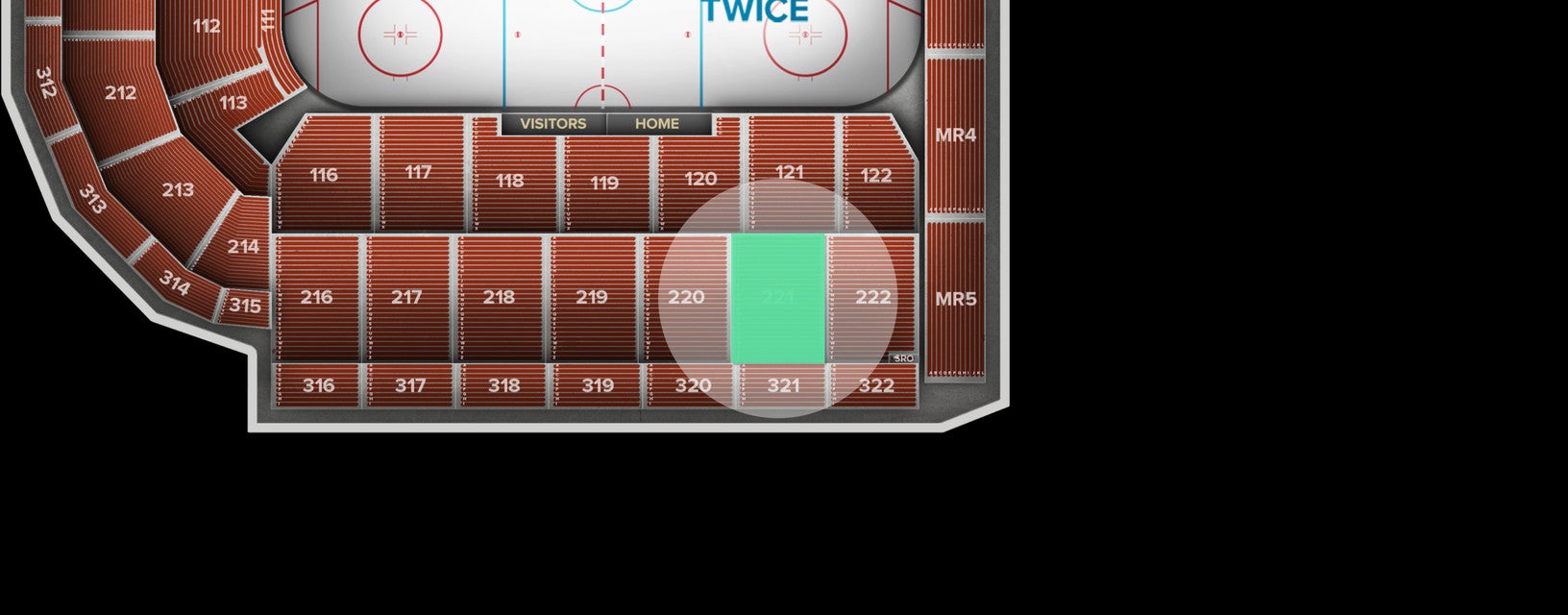 Seat view from Middle