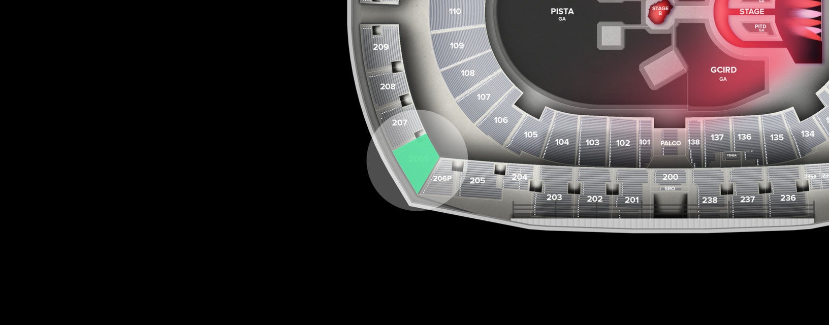 Seat view from Upper