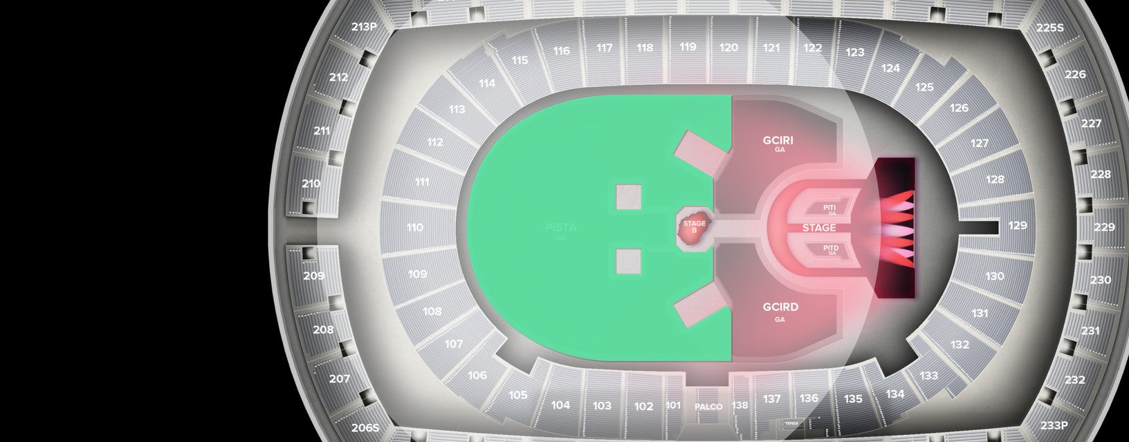 Seat view from Pista