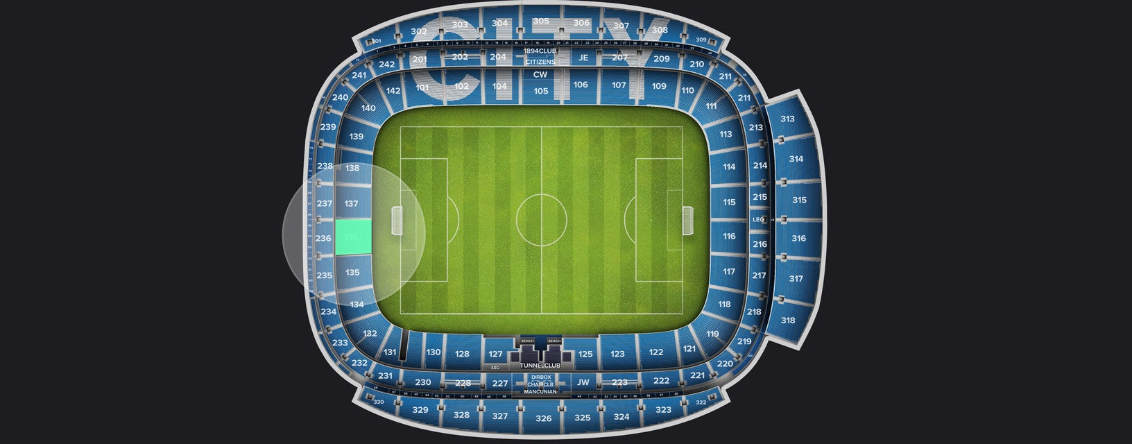 Seat view from Shortside Lower