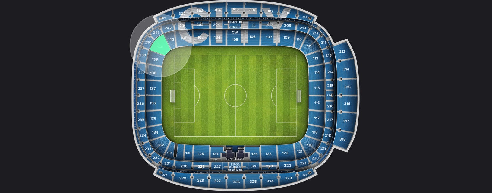 Seat view from Shortside Lower