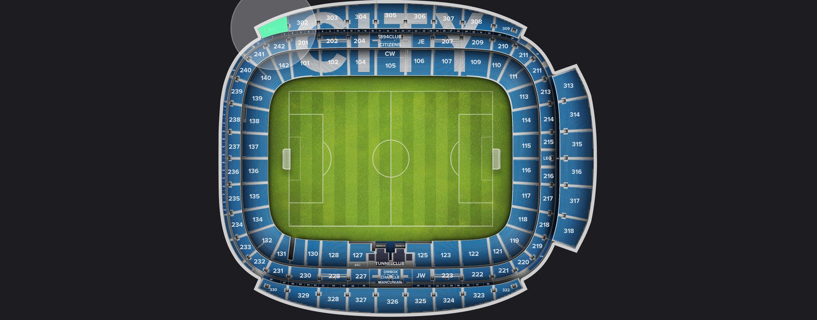 Seat view from Longside Upper