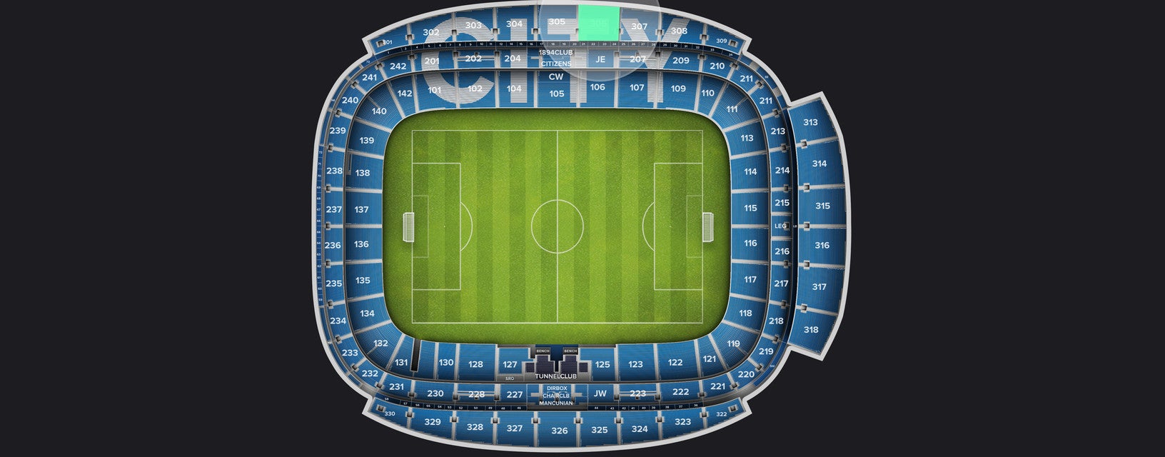 Seat view from Longside Upper