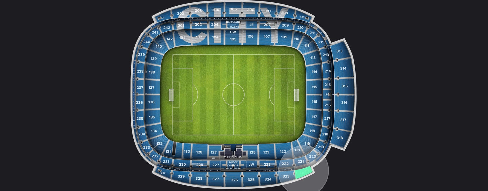 Seat view from Longside Upper
