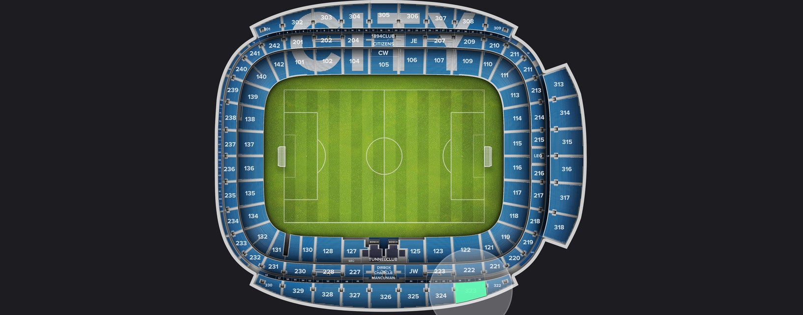 Seat view from Longside Upper