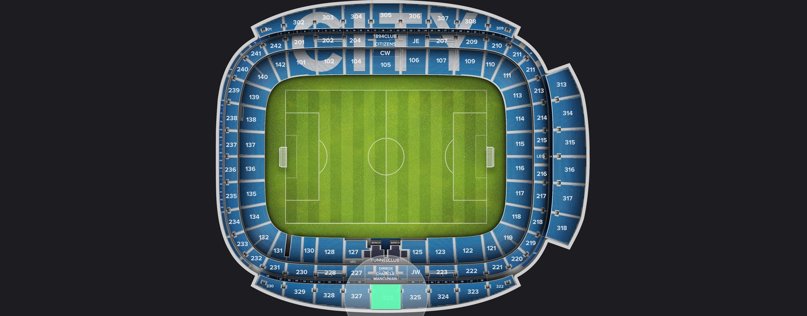 Seat view from Longside Upper