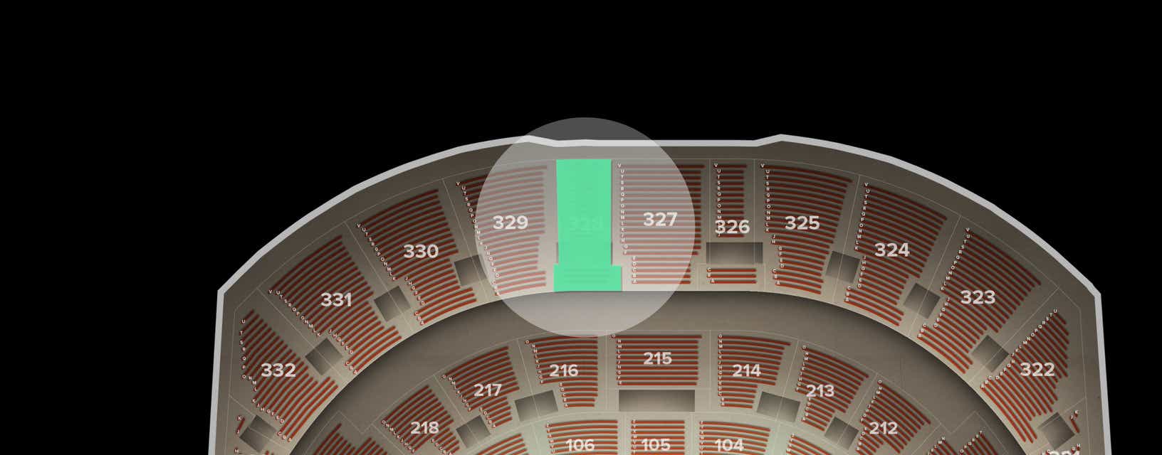 Seat view from Upper