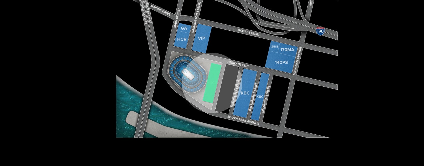 Seat view from KeyBank Center Parking Ramp