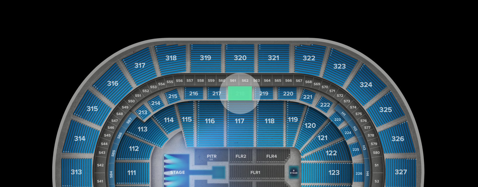 Seat view from Club