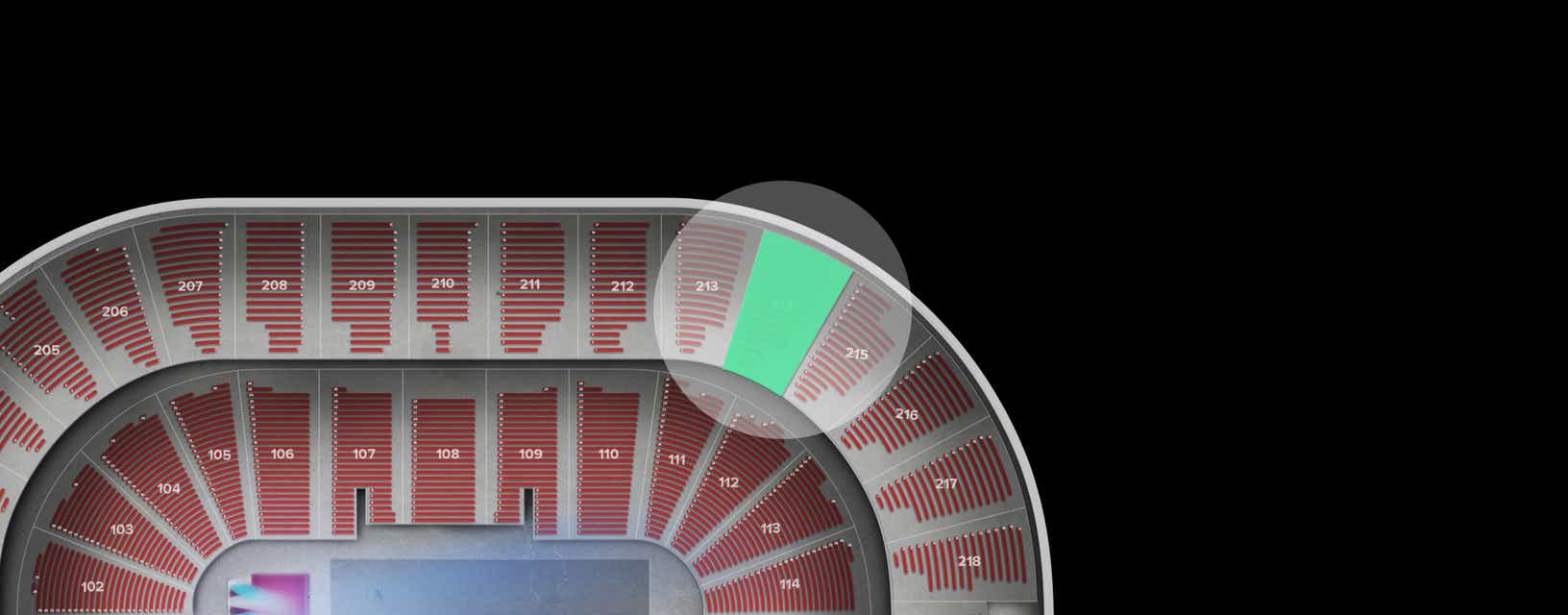 Seat view from Upper