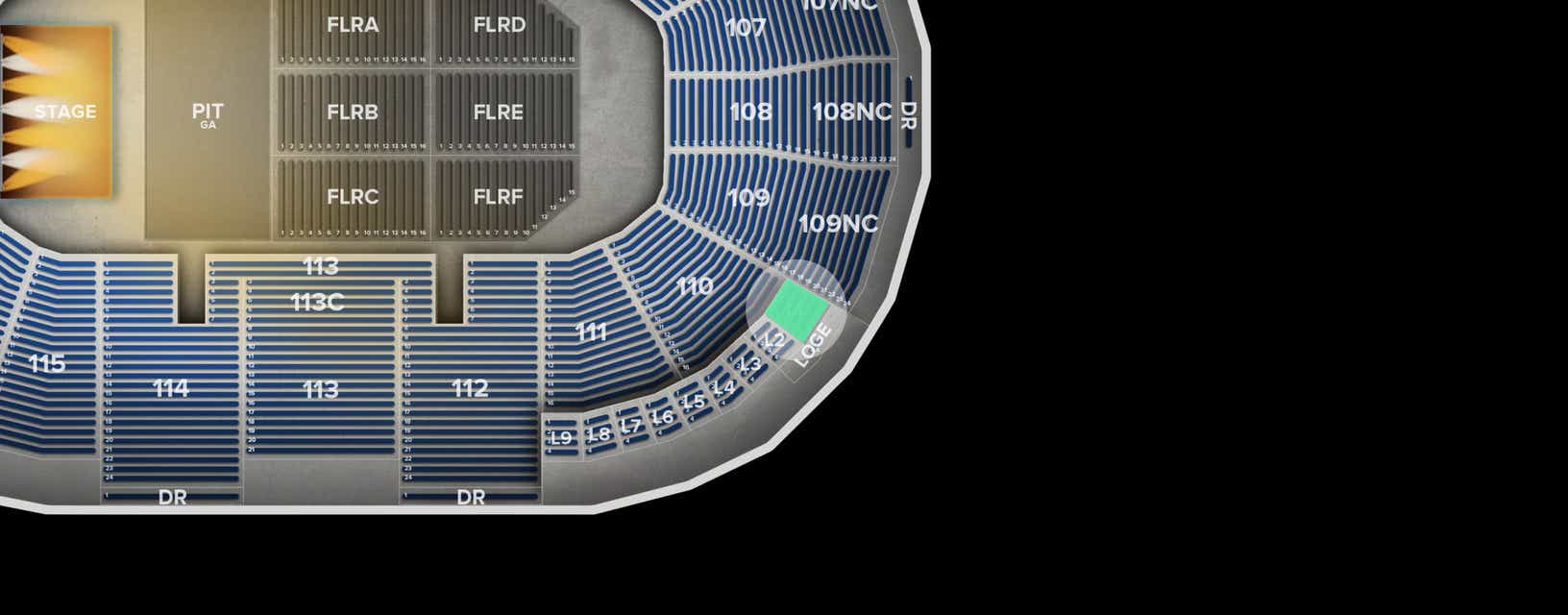 Seat view from Loge