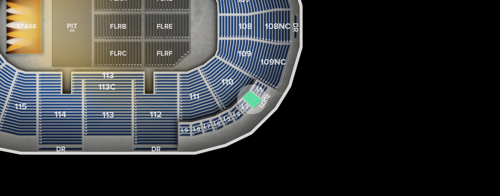 Seat view from Loge