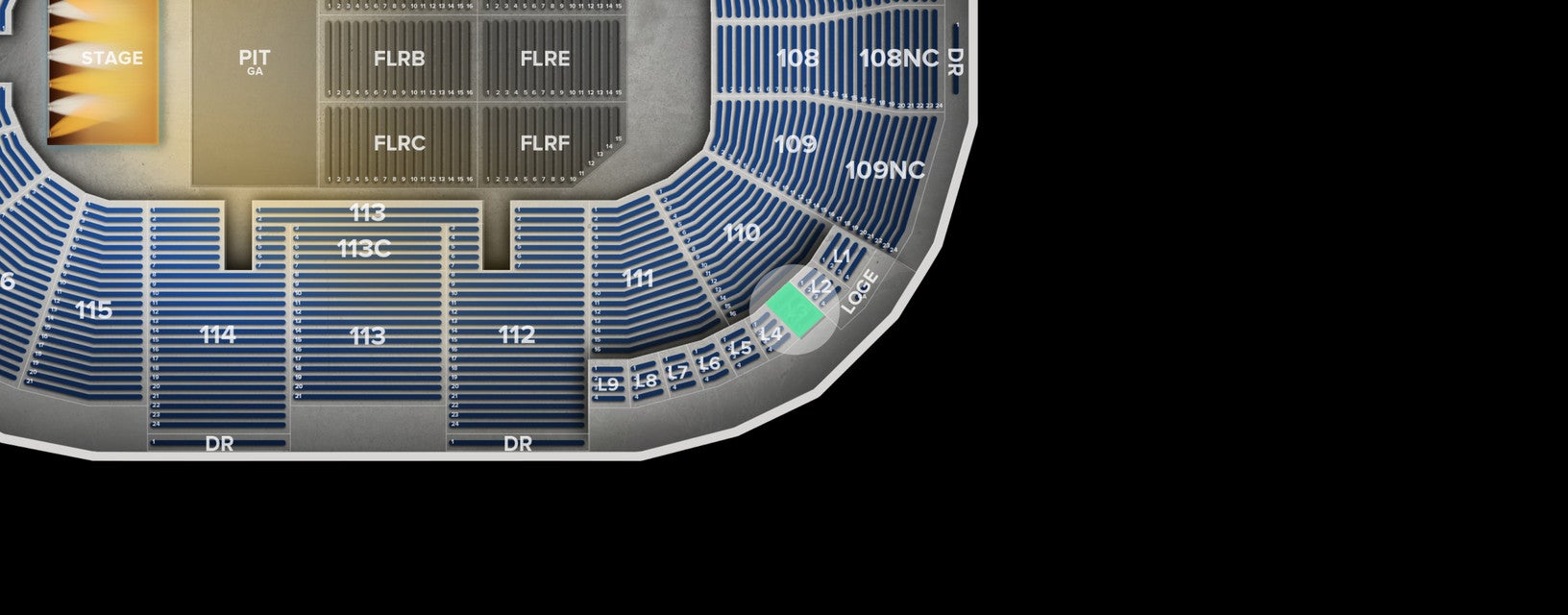 Seat view from Loge