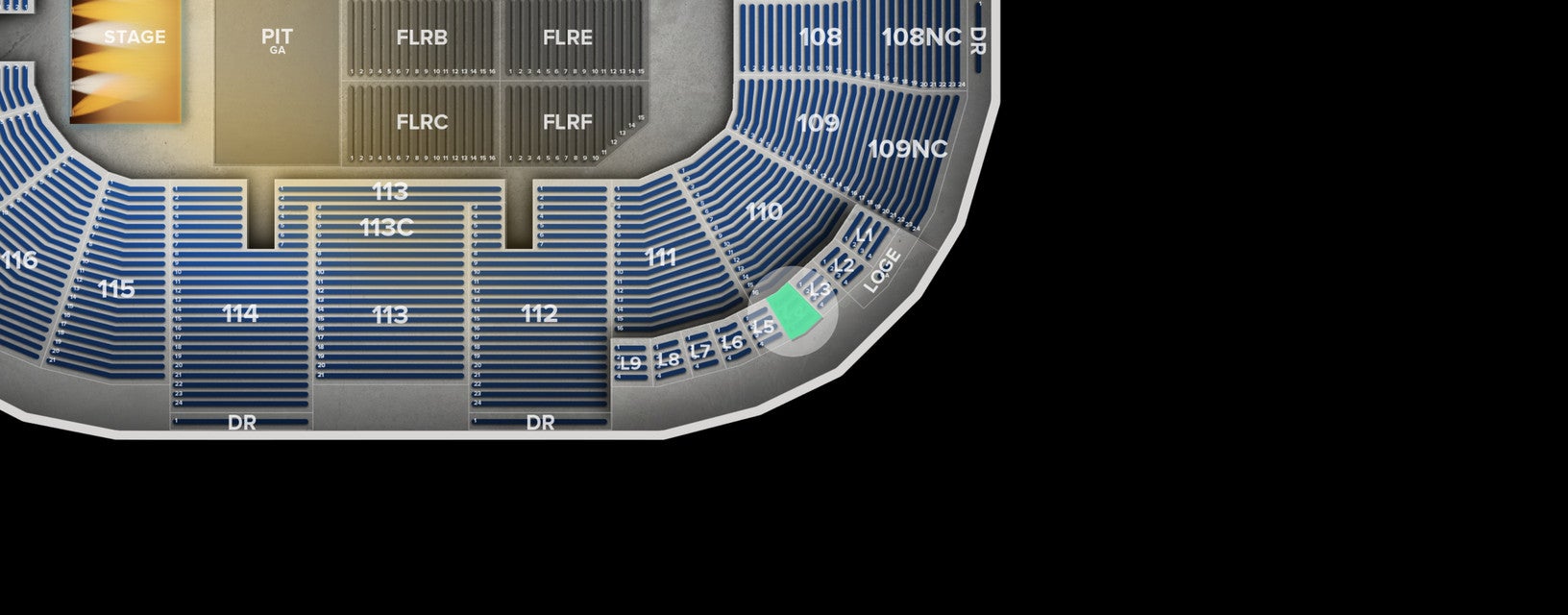Seat view from Loge
