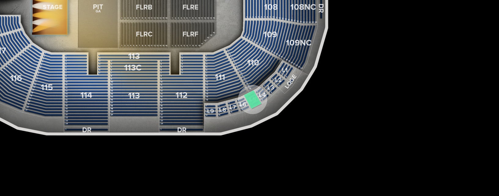 Seat view from Loge