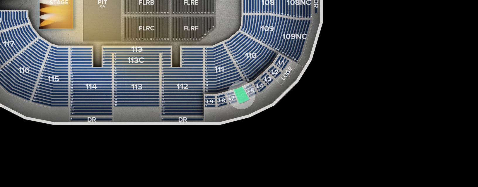 Seat view from Loge