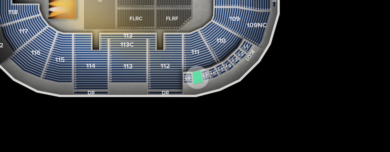 Seat view from Loge