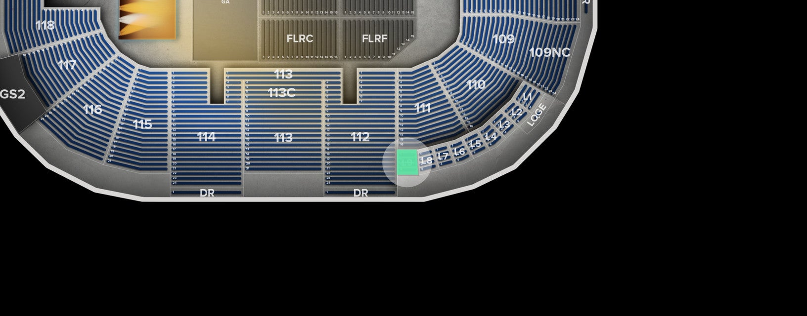 Seat view from Loge