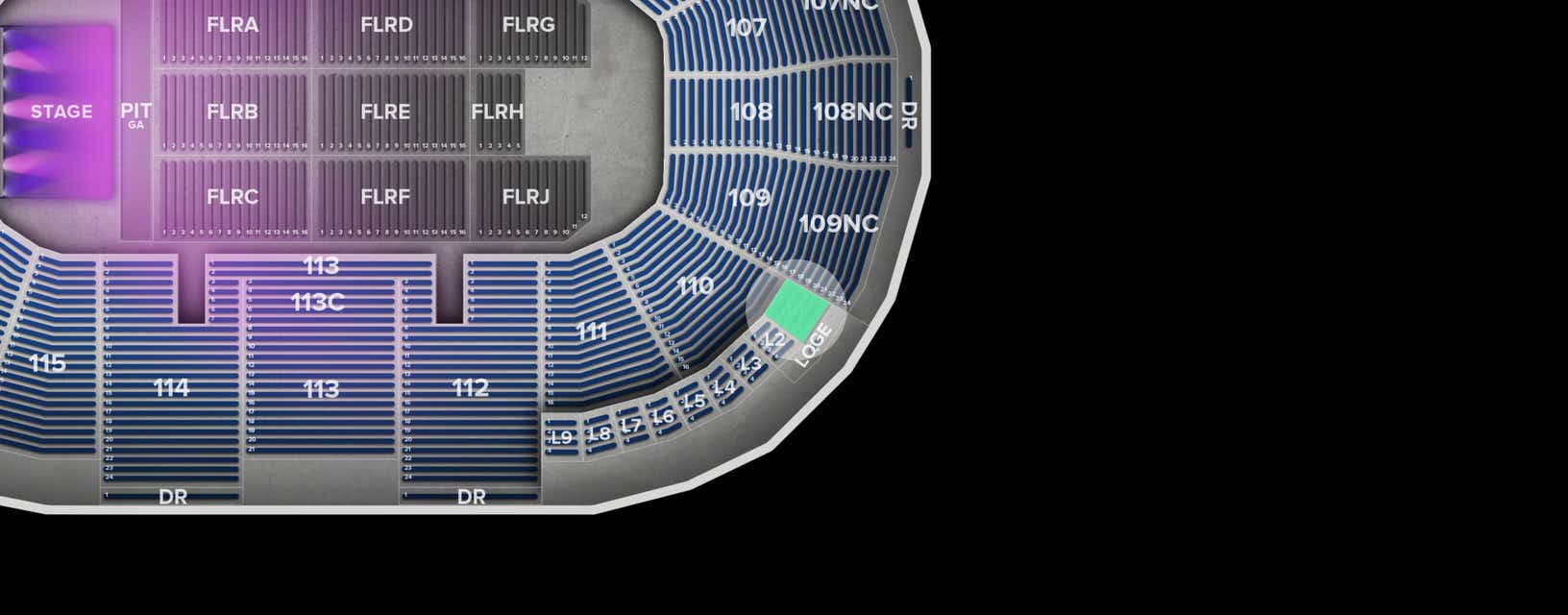 Seat view from Loge