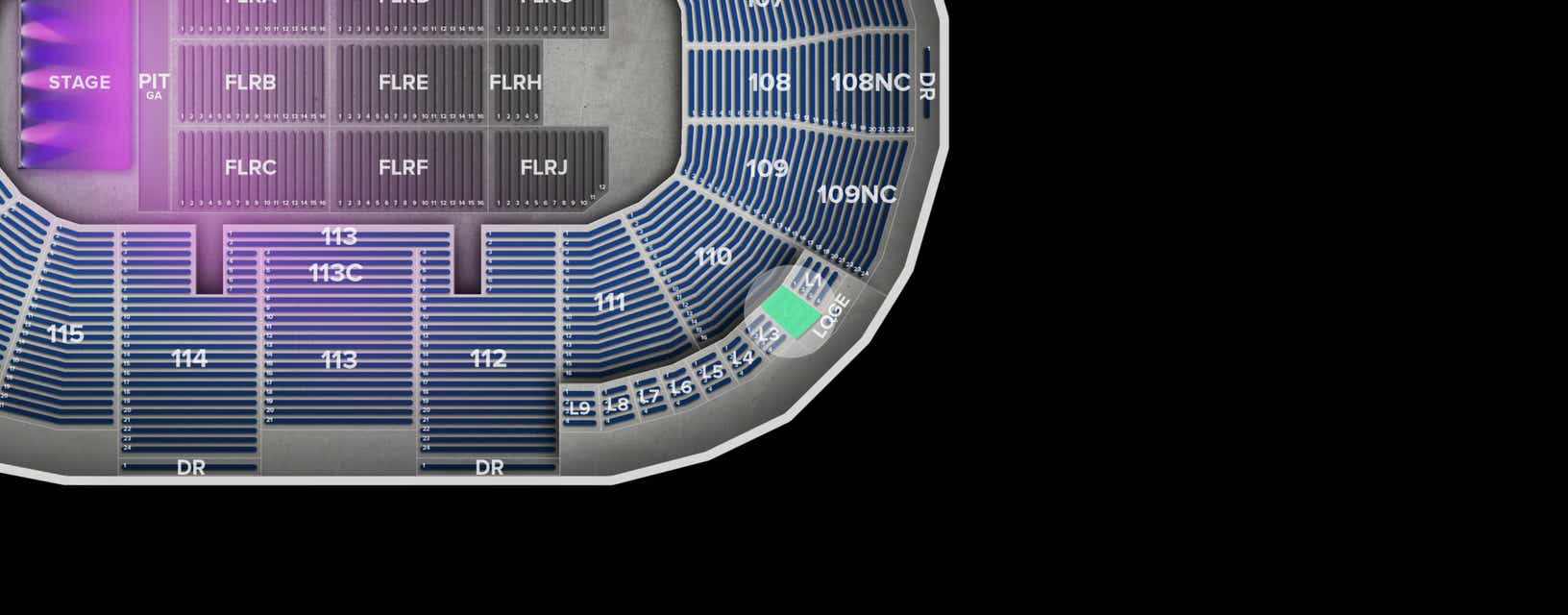 Seat view from Loge