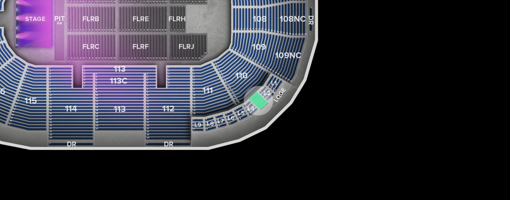 Seat view from Loge