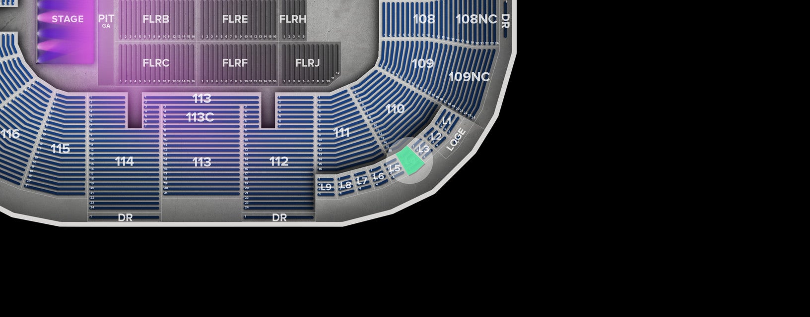 Seat view from Loge
