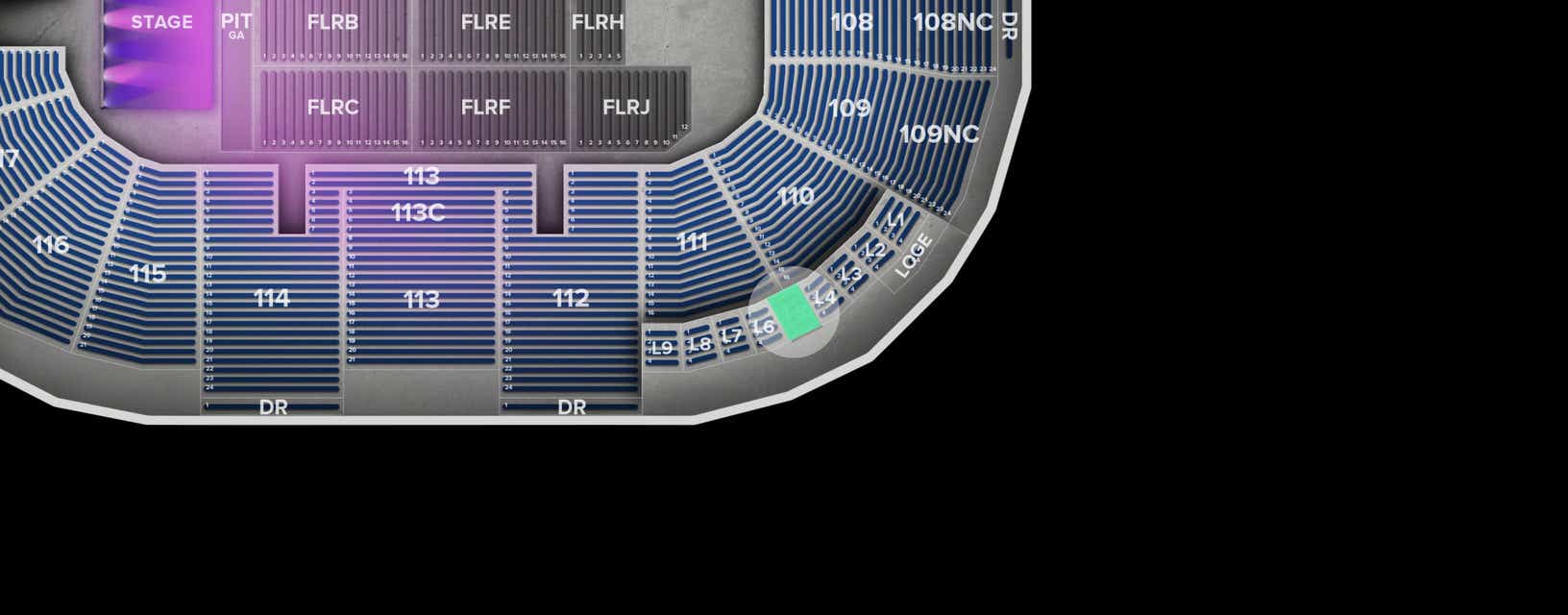 Seat view from Loge
