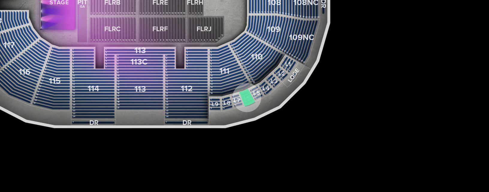 Seat view from Loge