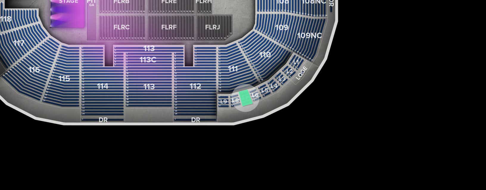 Seat view from Loge