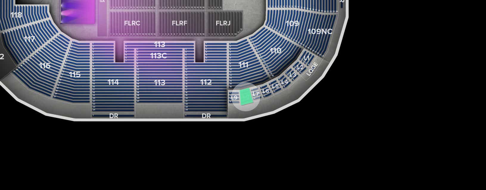 Seat view from Loge