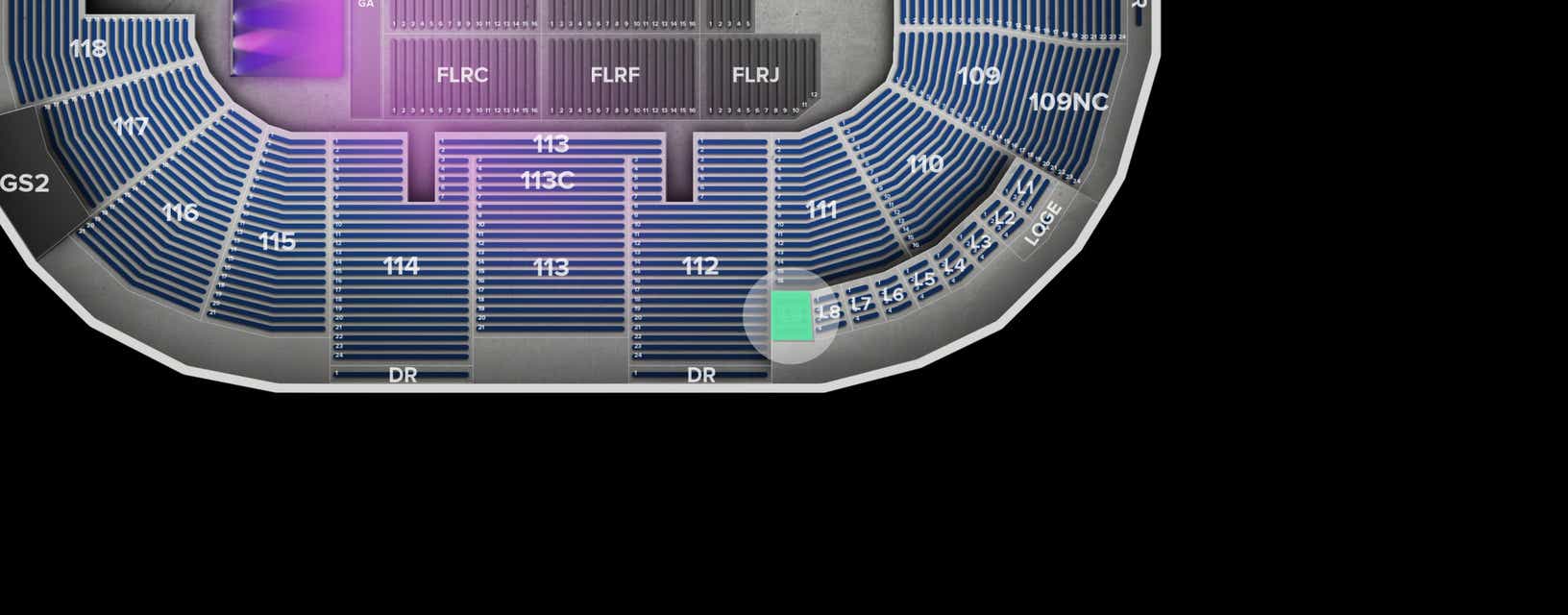 Seat view from Loge