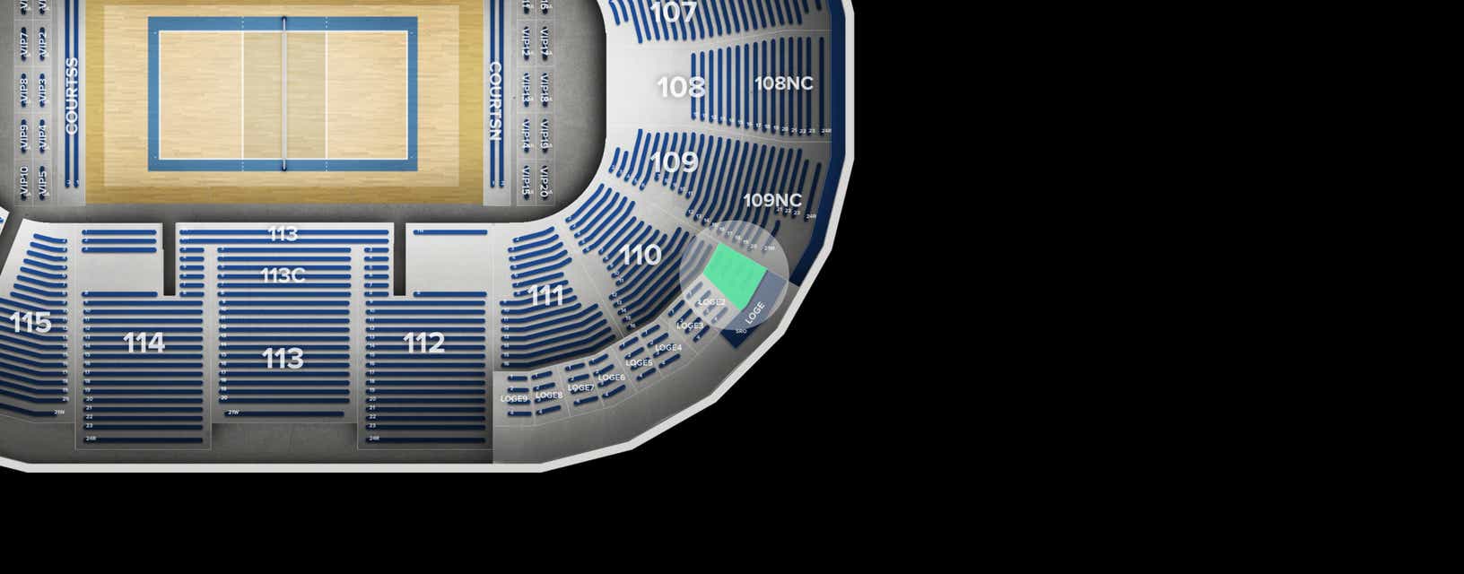 Seat view from Loge