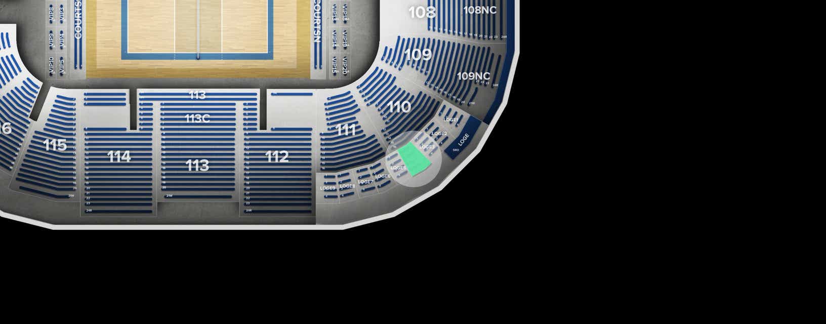 Seat view from Loge