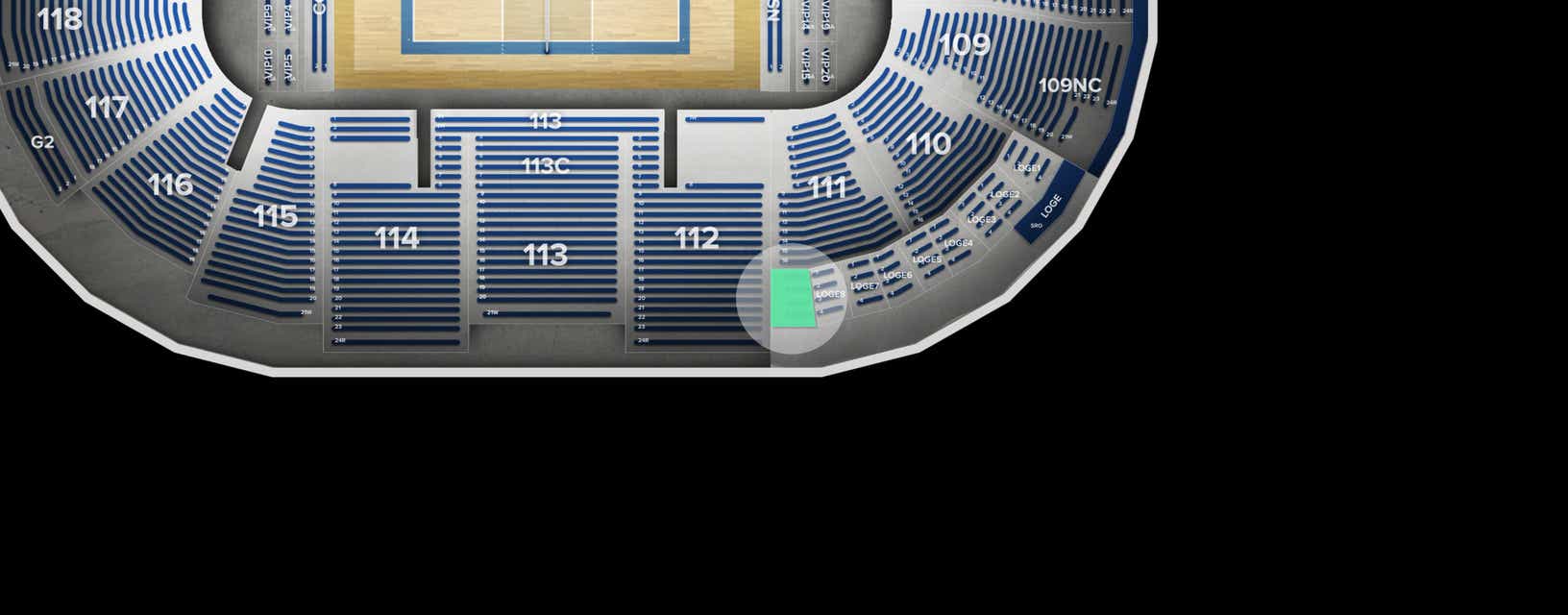 Seat view from Loge