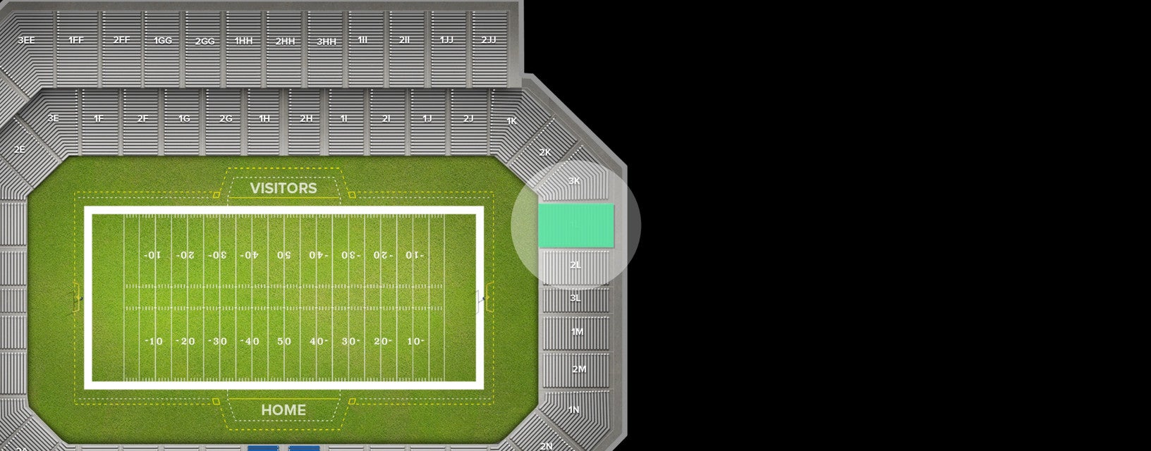 Seat view from Lower End Zone