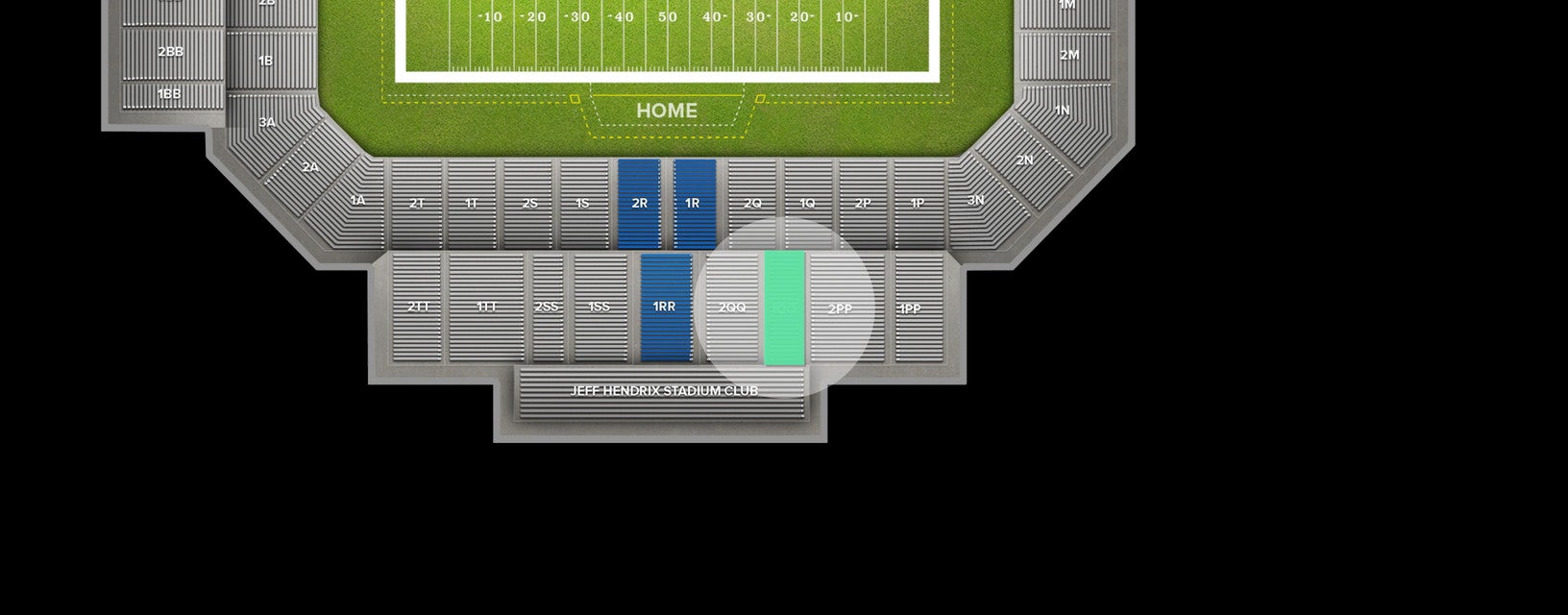 Seat view from Upper Sideline
