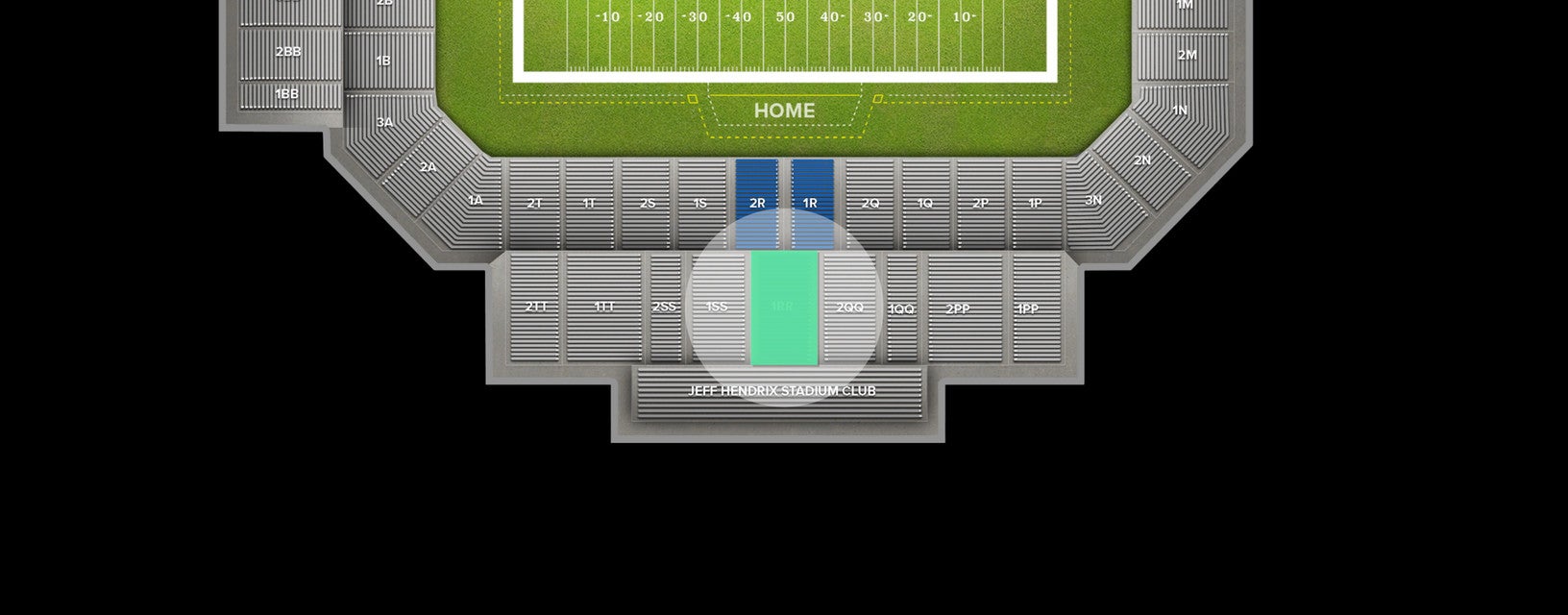 Seat view from Upper Sideline