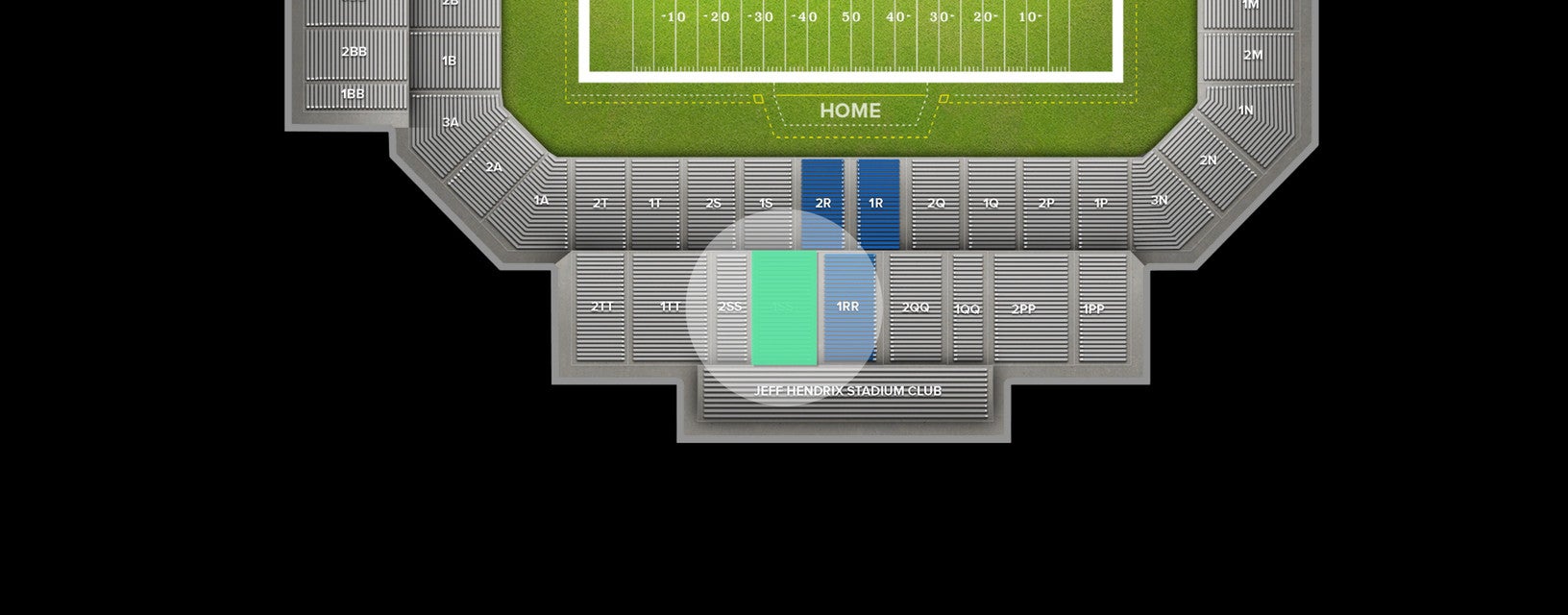 Seat view from Upper Sideline