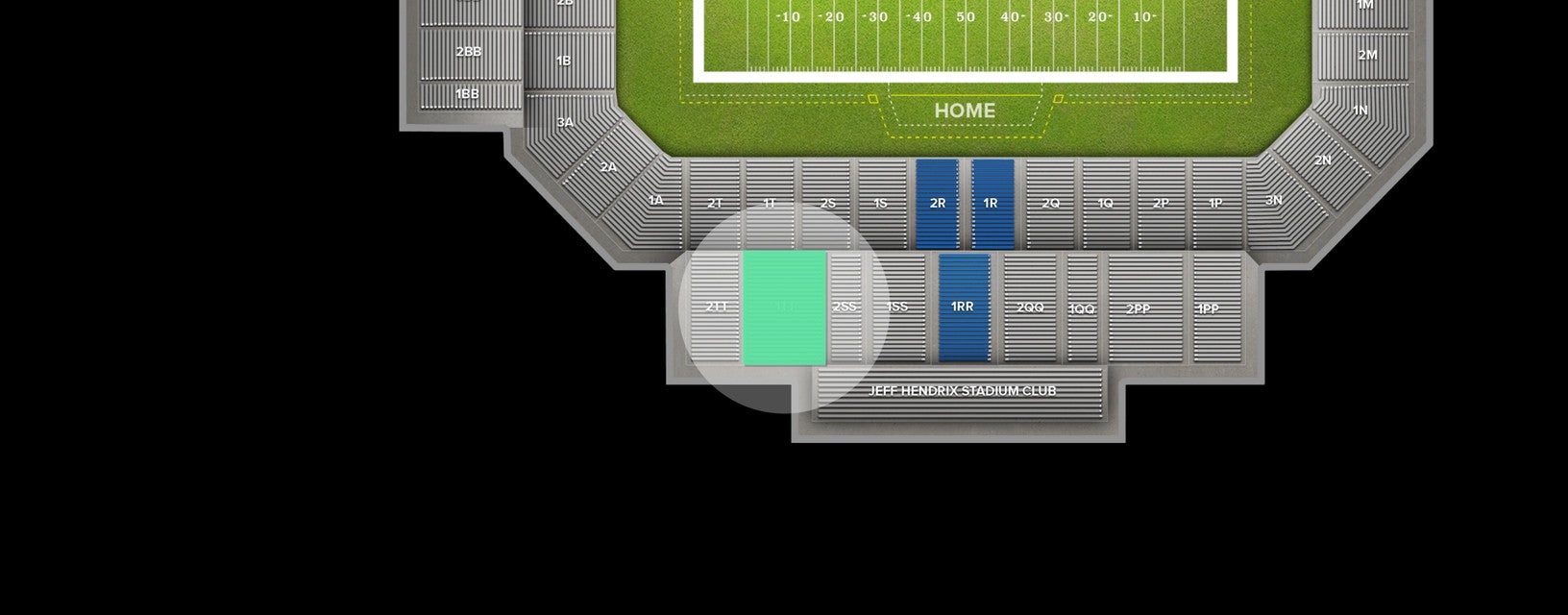Seat view from Upper Sideline