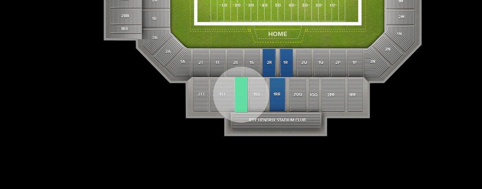 Seat view from Upper Sideline