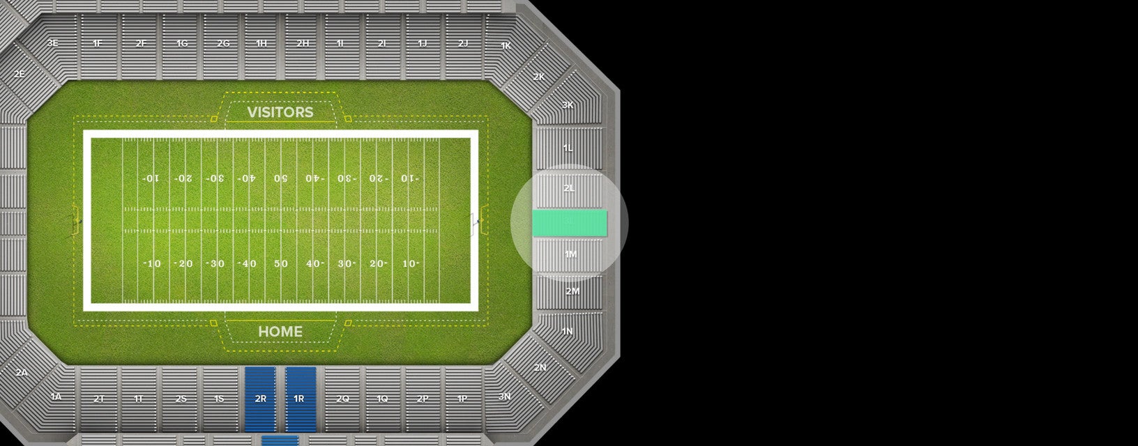 Seat view from Lower End Zone